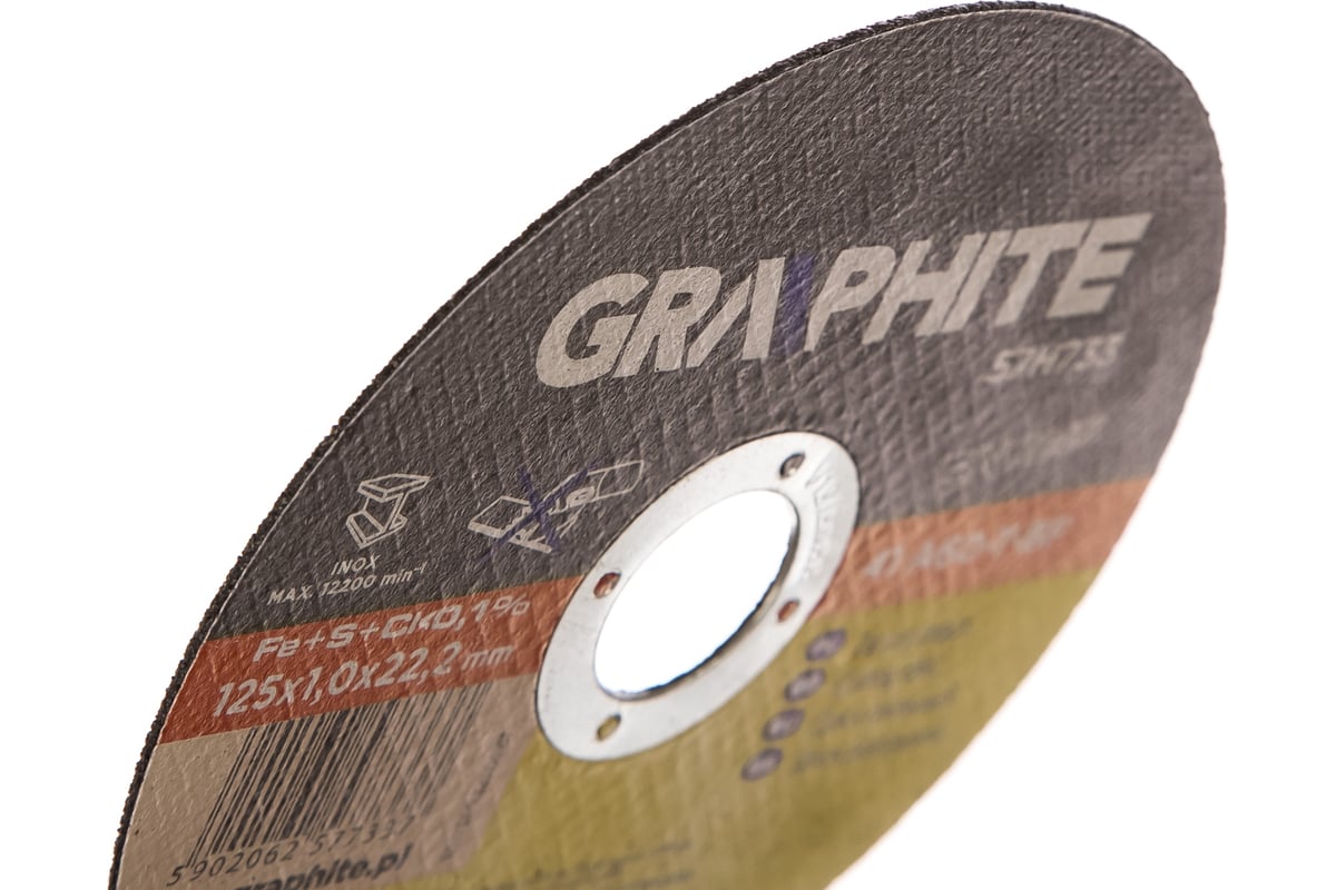 Диск отрезной по нержавеющей стали 57A60Z-BF28 (125x1х22.2 мм) Graphite 57H733