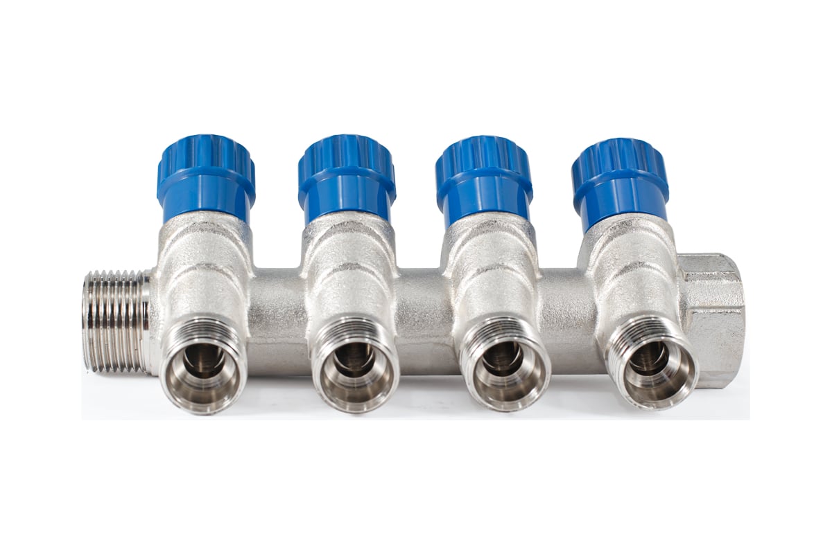 Коллектор с регулировочными вентилями PROFACTOR в/н 3/4" х 4 вых 1/2"нар PF MV 268.4