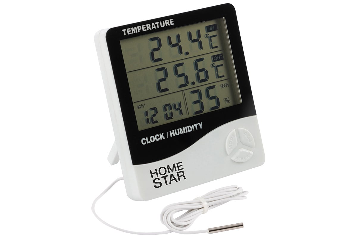 Цифровой термометр-гигрометр с выносным датчиком Homestar HS-0109 104304