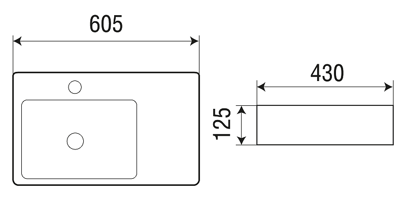 Раковина WeltWasser ELBACH 2223 L 60.5 см, 10000004573 белый глянец