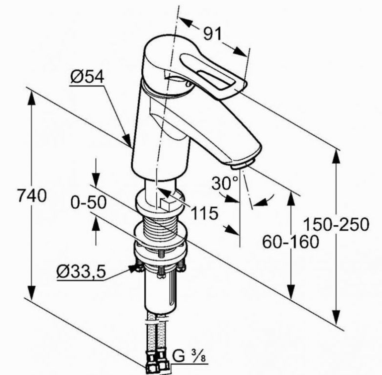 Смеситель для раковины Kludi MX 331840562