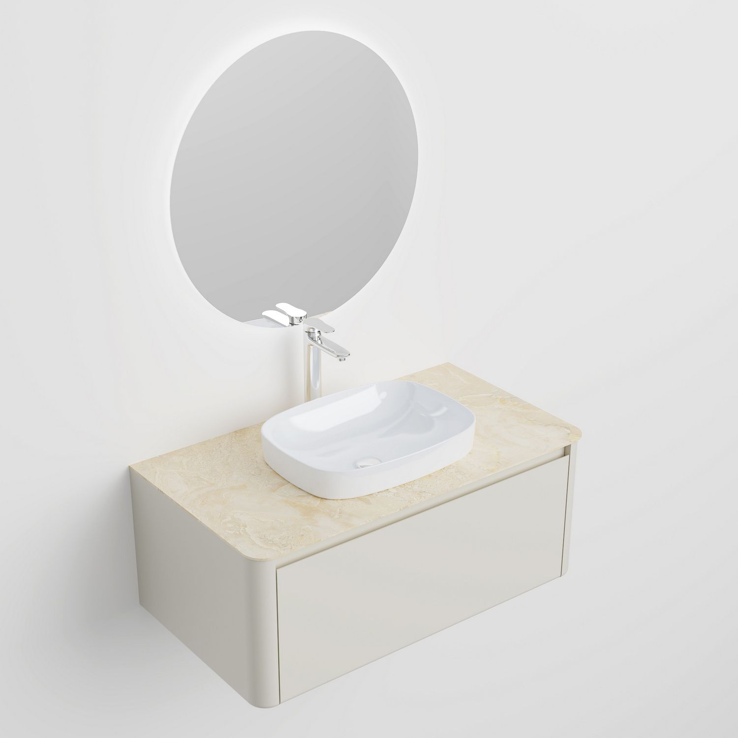 Мебель для ванной Black&White Universe U916.1000 100 см, бежевый Мебель для ванной Black&White Universe U916.1000 100 см, бежевый