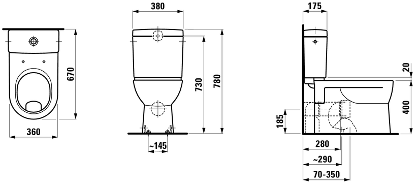 Чаша для унитаза Laufen Pro 8.2495.9.000.000.1 с полочкой