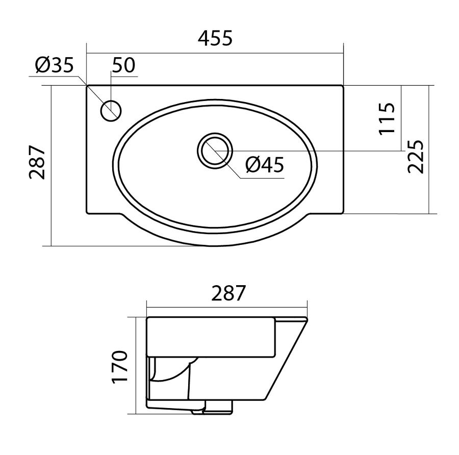 Раковина Santek Форум 1.WH11.0.542 45 L