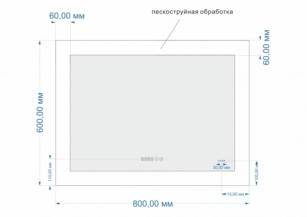 Зеркало Cersanit Design Pro 80x60 см с функцией антипар