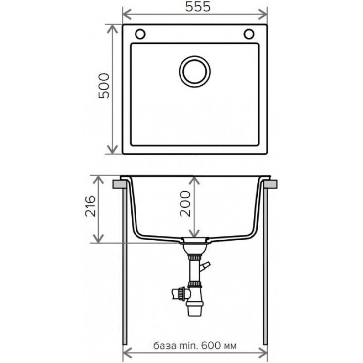 Кухонная мойка Tolero R-111 №923 55.5 см белый