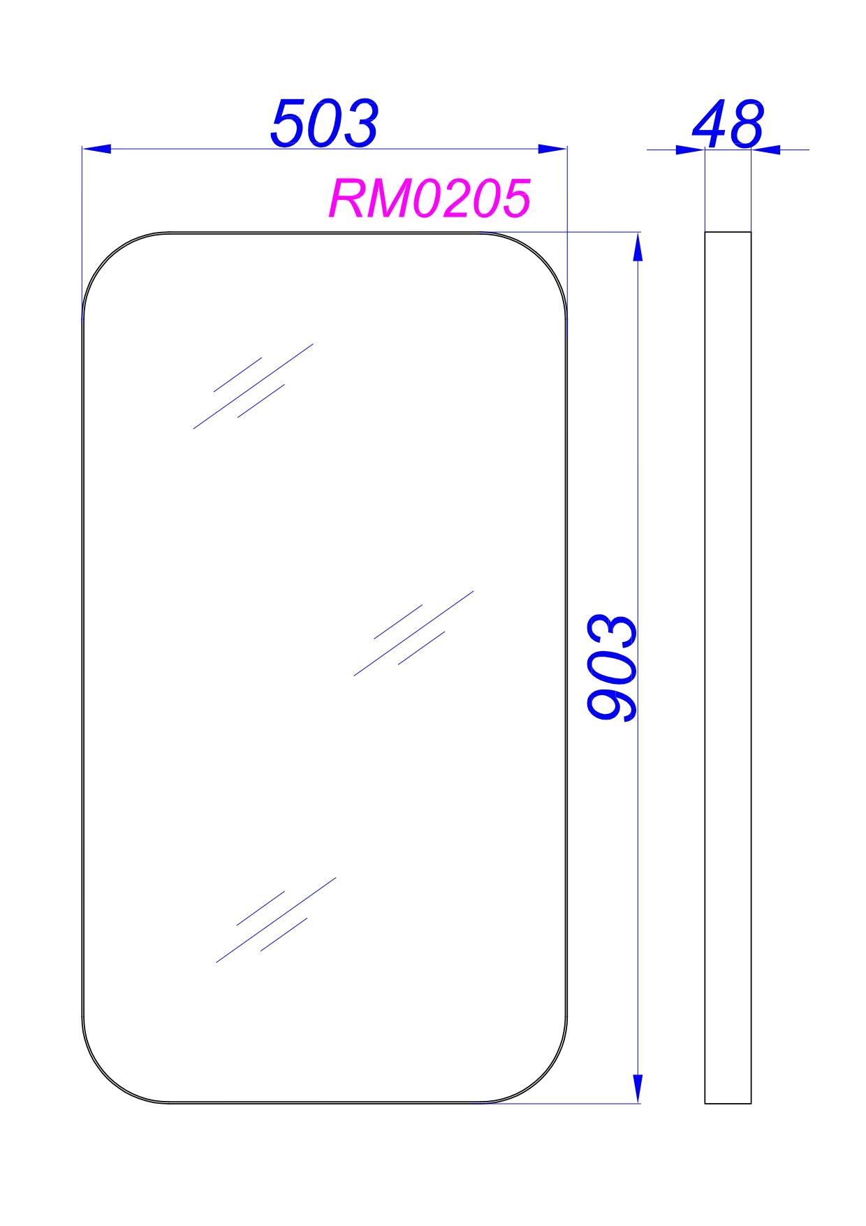 Зеркало Aqwella RM RM0205W 50 см, белый