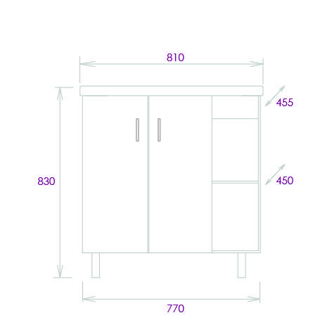 Мебель для ванной Onika Тимбер 80 см белый матовый/дуб сонома