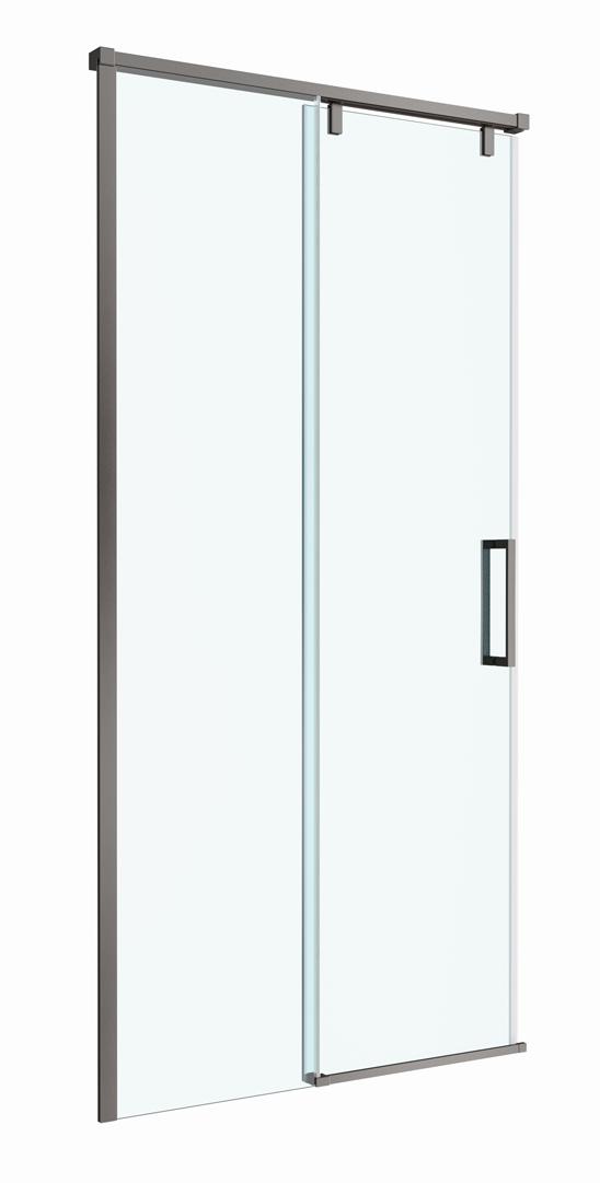 Душевая дверь BelBagno SOFT_CLOSE-1-BF-1-100-C-GM 100x200 прозрачная, оружейная сталь Душевая дверь BelBagno SOFT_CLOSE-1-BF-1-100-C-GM 100x200 прозрачная, оружейная сталь