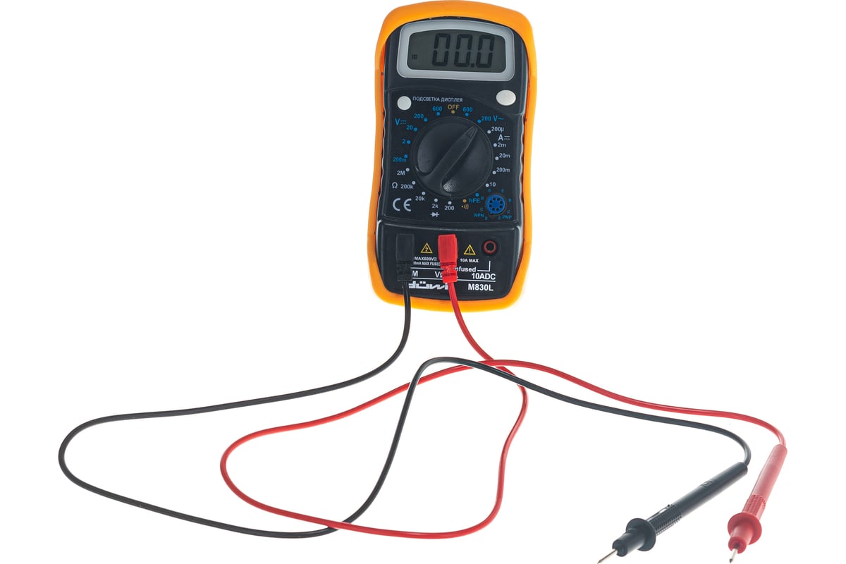 Цифровой мультиметр Duwi M830L PROFI с противоударным чехлом, 26044 8