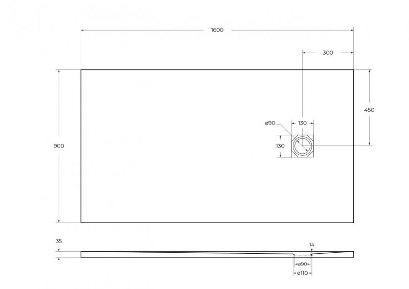 Поддон для душа BelBagno TRAY-MR-UNO-AH-160/90-35-W-CR 160x90 белый