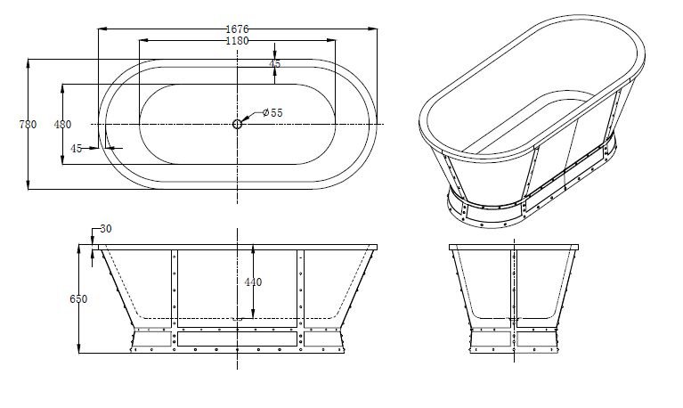 Акриловая ванна BelBagno BB35 167x78 белый