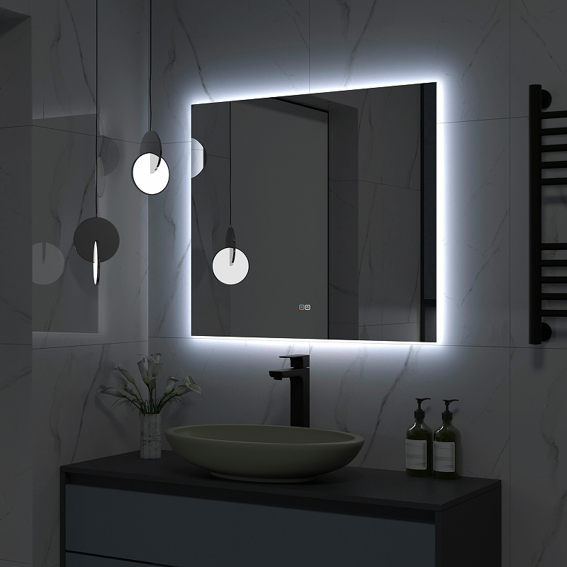 Зеркало Континент Trezhe LED 80x70 см с холодной подсветкой, антипар ЗЛП2283