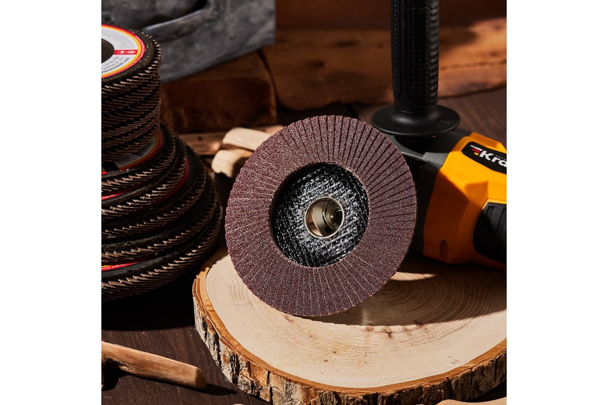 Круг лепестковый торцевой P120, 125x22.2 мм Kranz KR-90-0017