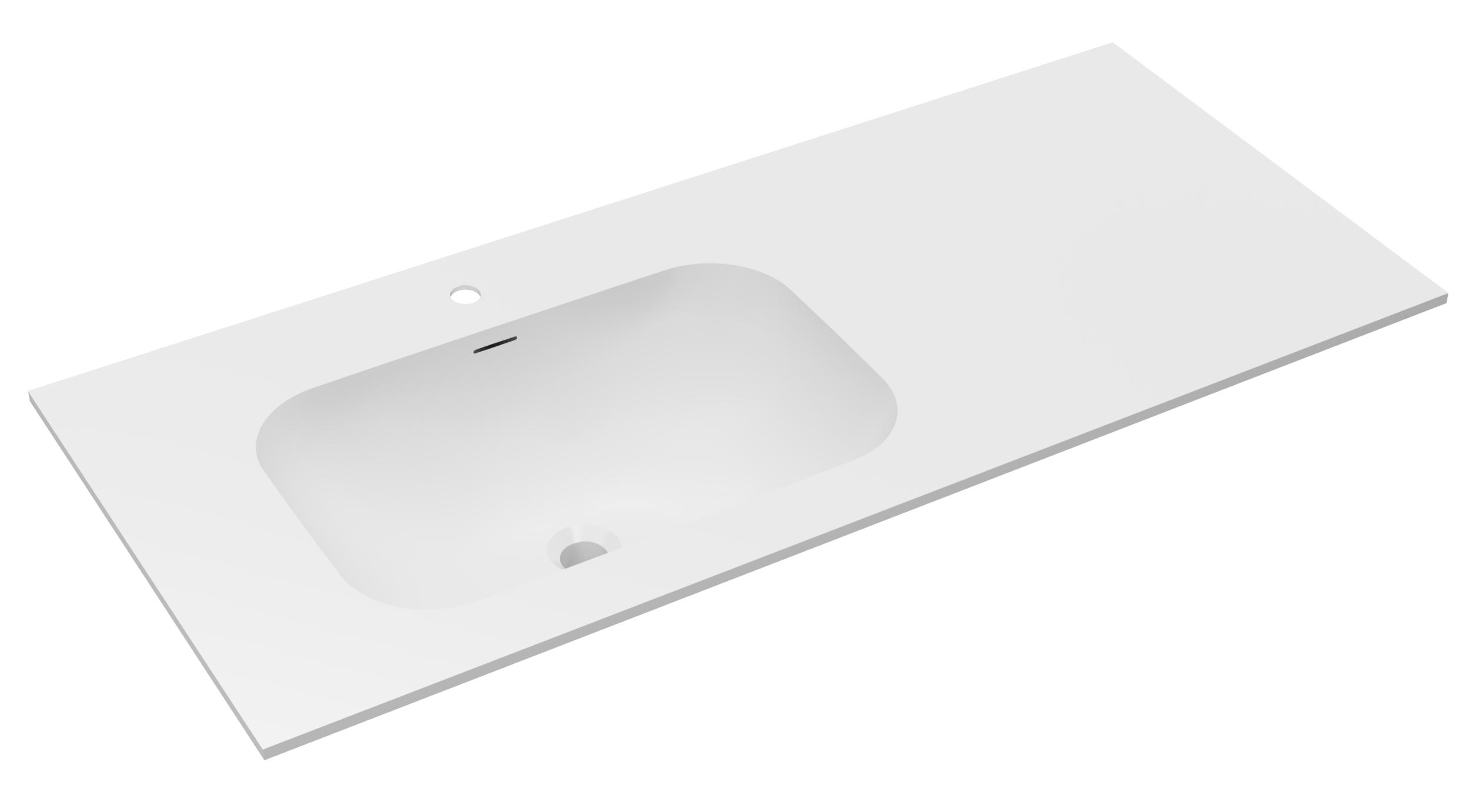Раковина Vincea Elise 120 см Corian, белый матовый, левая VCB-4EL120MW-L