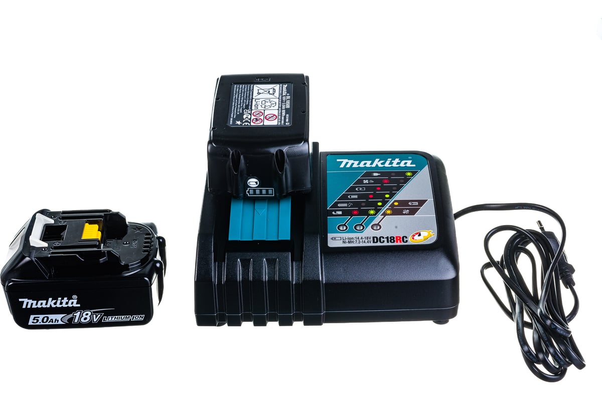 Аккумулятор 191L74-5 (2 шт; 18В; 5.0 Ач; Li-Ion) с зарядным устройством Makita 199379