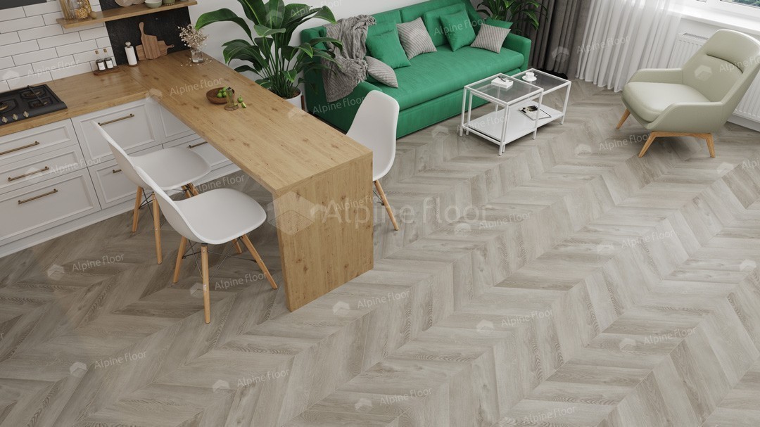 Виниловый ламинат Alpine Floor Chevron Alpine LVT Дуб Фантазия 555x127x2.5 мм, ECO 20-1A