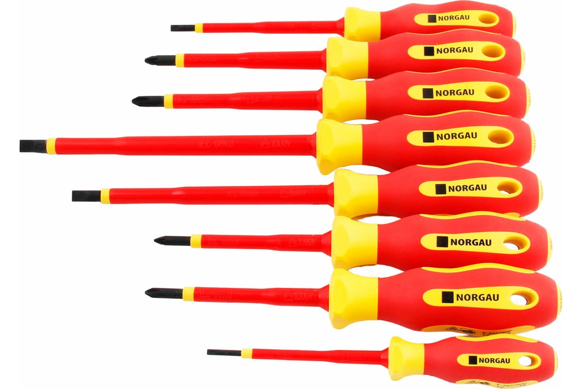 Набор диэлектрически отверток Norgau тип NSB171VDE-008 8 предметов 067122008