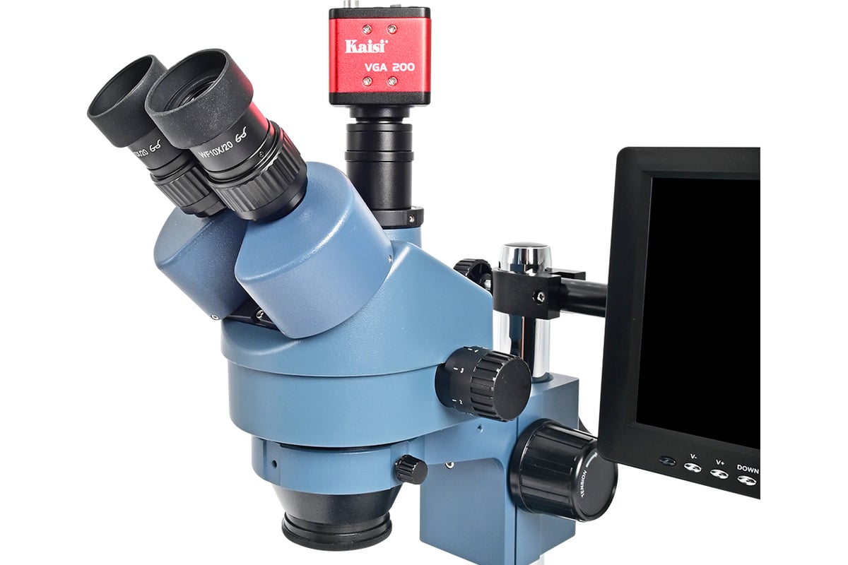 Микроскоп Kaisi KS-37045 7x45Х тринокулярный + монитор + камера + подсветка М7746197