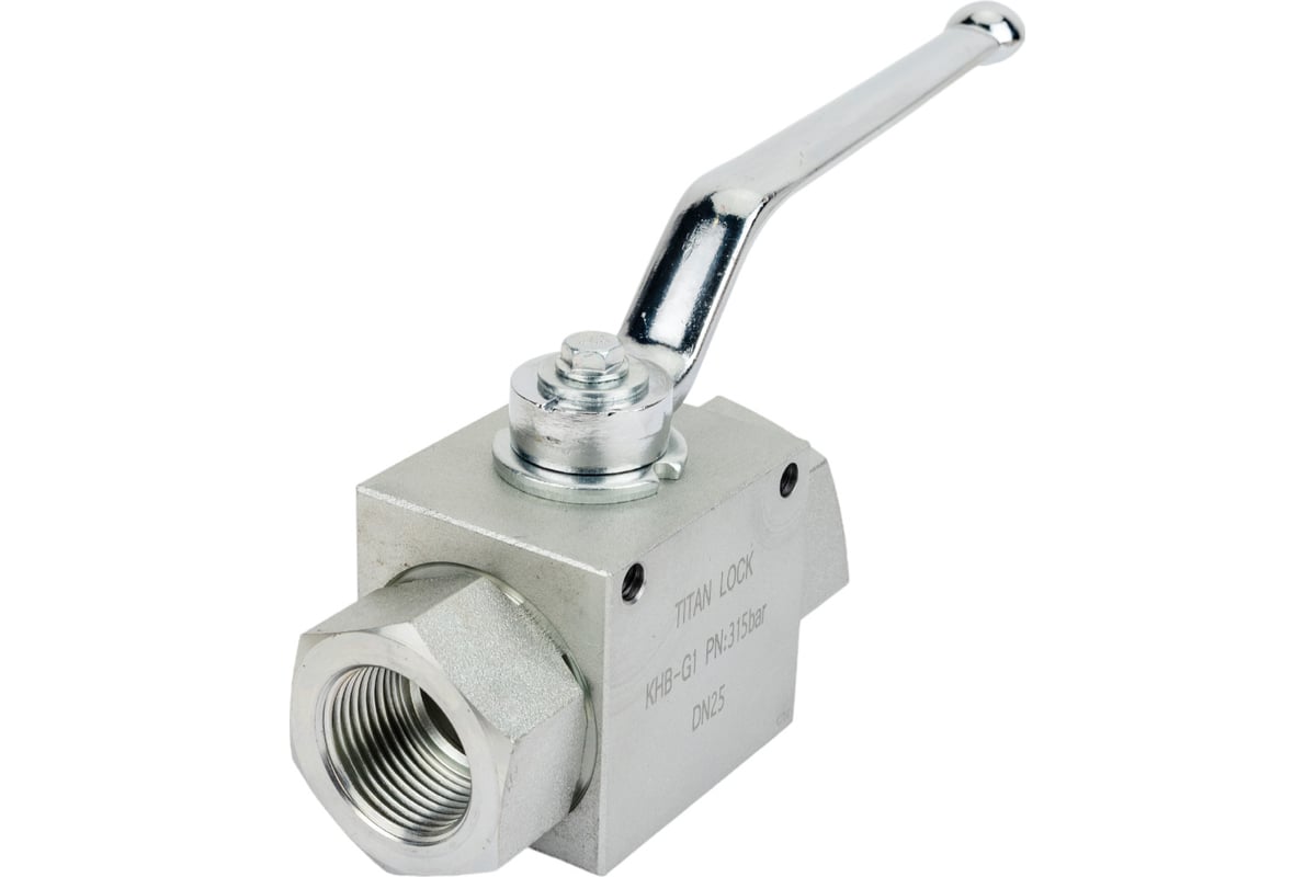 Гидравлический шаровой кран TITAN LOCK 1", типа ВР-ВР, с креп. отв., сталь TLHYDV1F