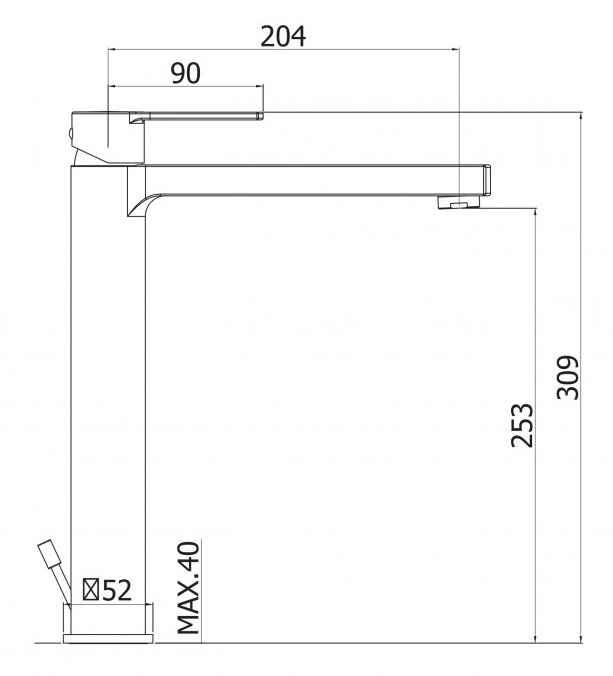 Смеситель для раковины Cezares Ovest OVEST-LSM1-A-01-W0 хром