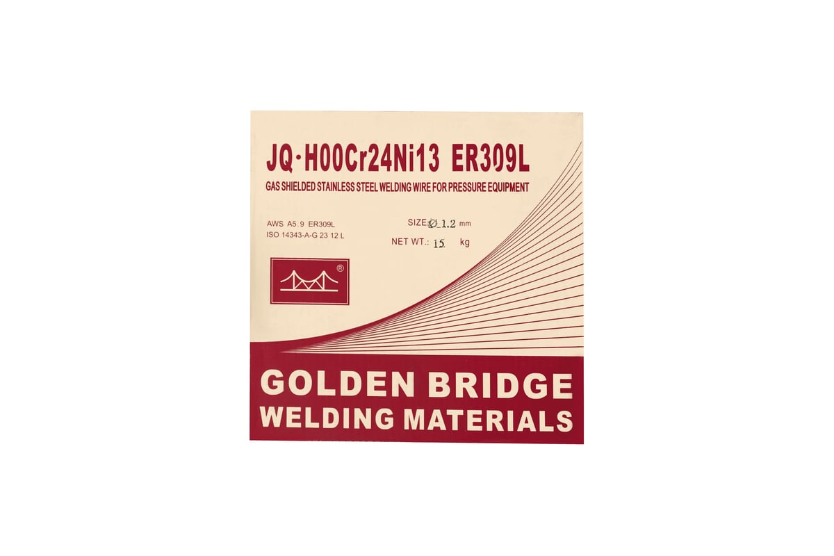 Проволока сварочная из нержавеющей стали JQ.MG309LSI/ER309LSi 1.2 мм, 15 кг GOLDEN BRIDGE 158