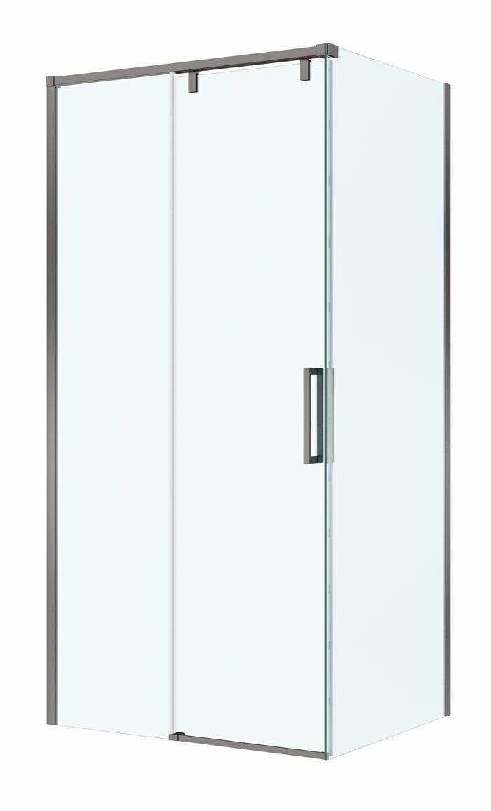 Душевой уголок BelBagno SOFT_CLOSE-1-AH-1-100/80-C-GM 100x80 прозрачный, оружейная сталь Душевой уголок BelBagno SOFT_CLOSE-1-AH-1-100/80-C-GM 100x80 прозрачный, оружейная сталь