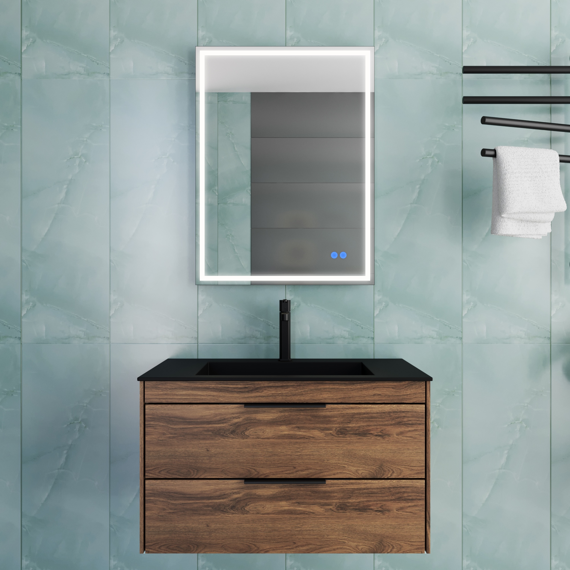 Тумба с раковиной Vincea Chiara 2D 80 см C.Oak