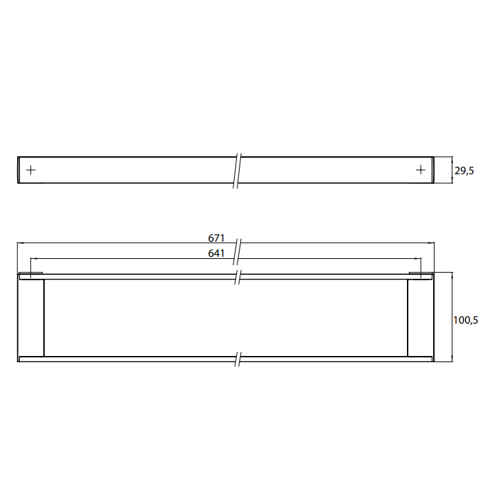 Рейлинг для аксессуаров Emco Liaison 1866 001 67, 67 см