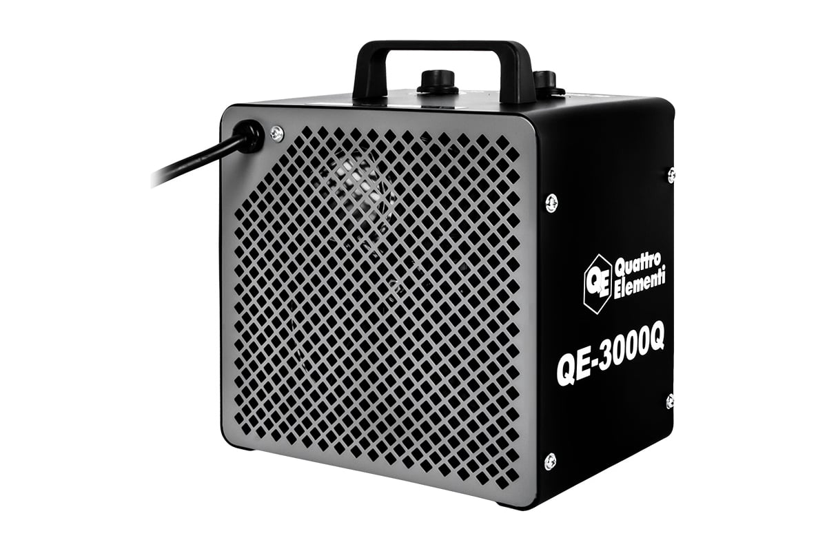 Керамический электрический нагреватель воздуха Quattro Elementi QE-3000Q КУБ (1,5/3,0 кВт, 250 м.куб/ч, площадь обогрева 30 м2) 915-977