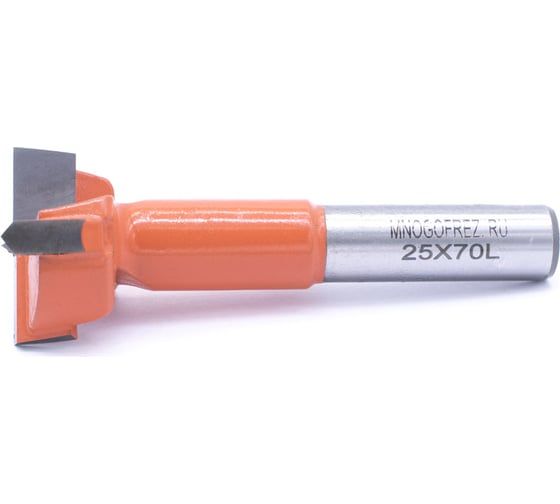 Сверло чашечное четырехзаходное по дереву FT120212L (25х70 мм; хв-к 10 мм; левое вращение) МНОГОФРЕЗ 6599