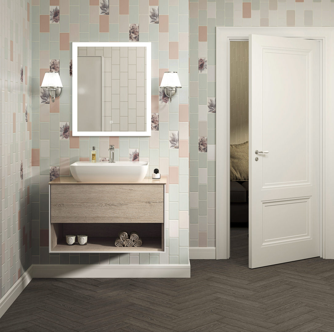 Керамическая плитка Kerama Marazzi Тортона розовый светлый 7.4х15 см, 16077