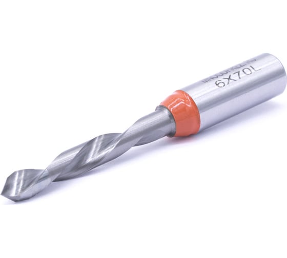 Сверло присадочное сквозное усиленное KJ1-V40207L (6х70 мм; хв-к 10 мм; левое вращение) МНОГОФРЕЗ 6573