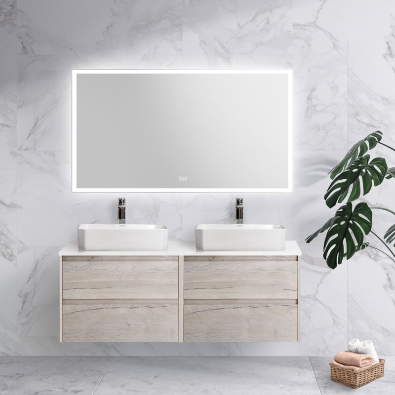 Тумба со столешницей BelBagno Kraft 140 см Rovere Galifax Bianco