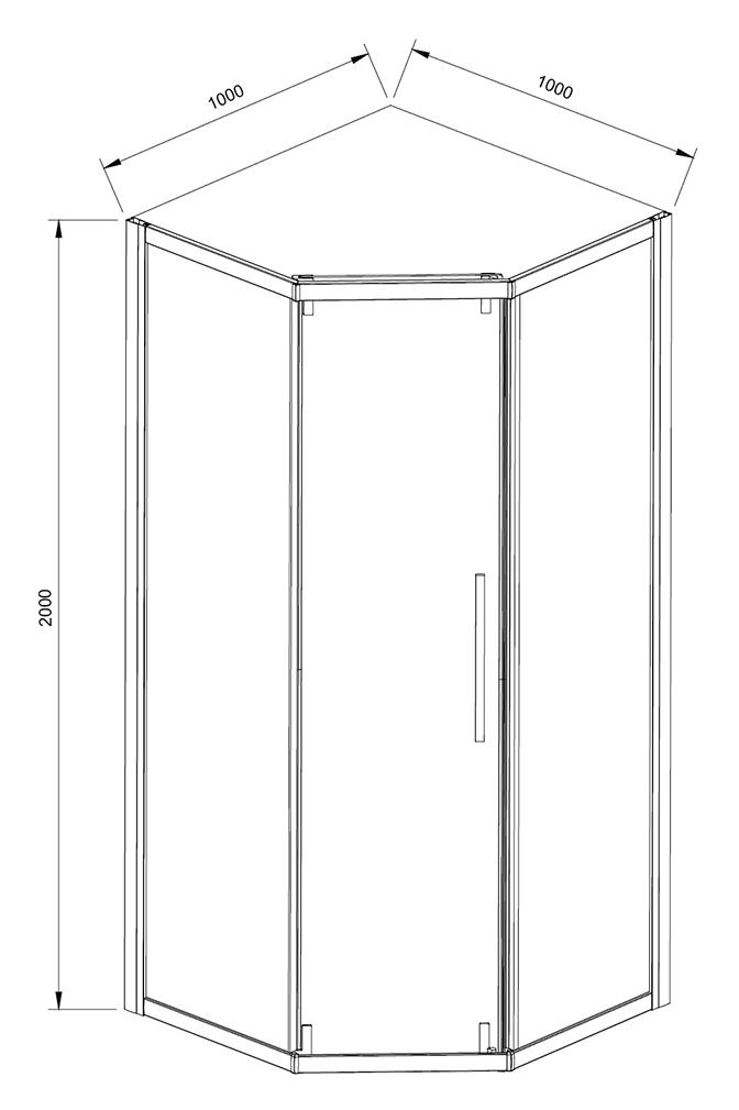 Душевой уголок Vincea Show VSP1-4SH100CL 100x100 хром, стекло прозрачное