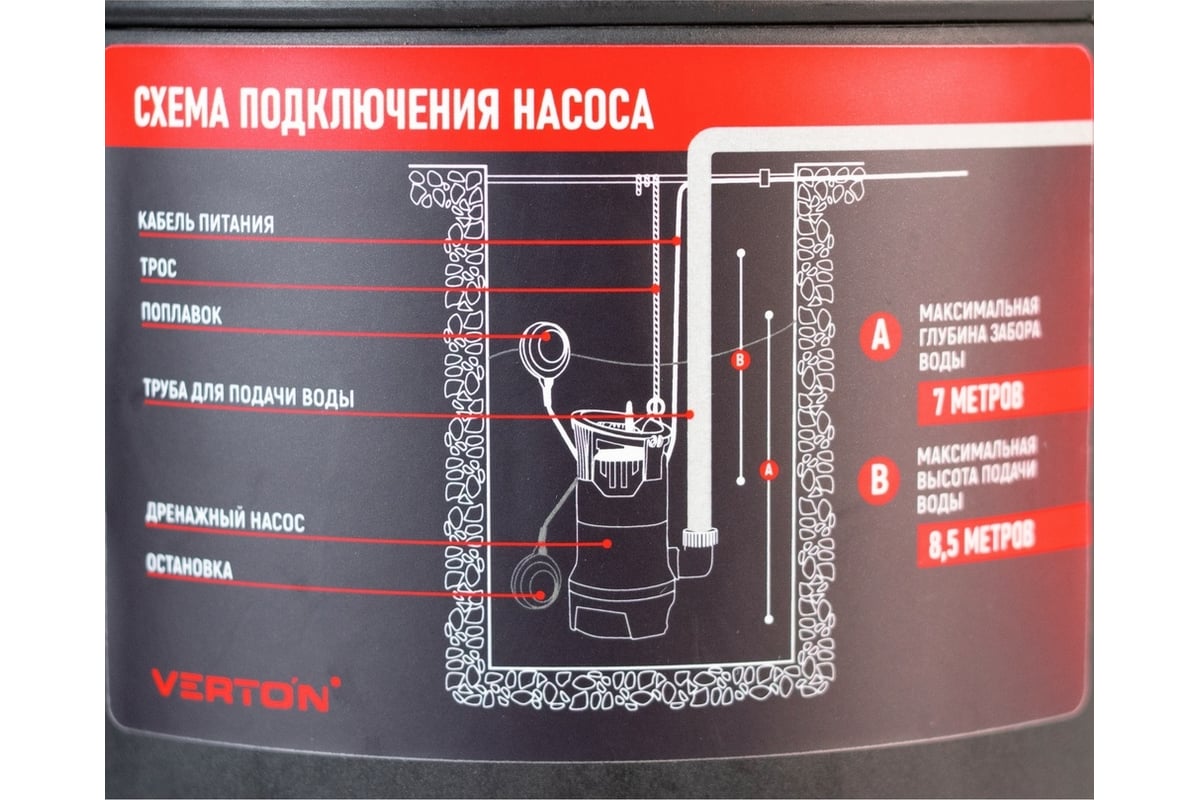 Дренажный насос для грязной воды Verton AQUA DP900/35PE 01.14140.14160