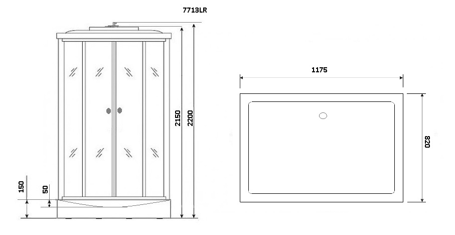 Душевая кабина Niagara Luxe NG-7713WL 120x82, белая левая