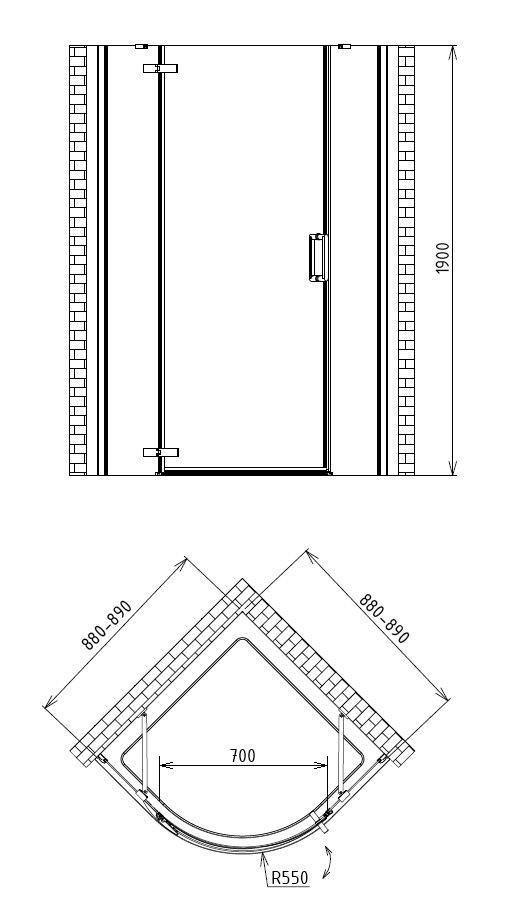 Душевой уголок Gemy Fall Tea S29076 L 90x90