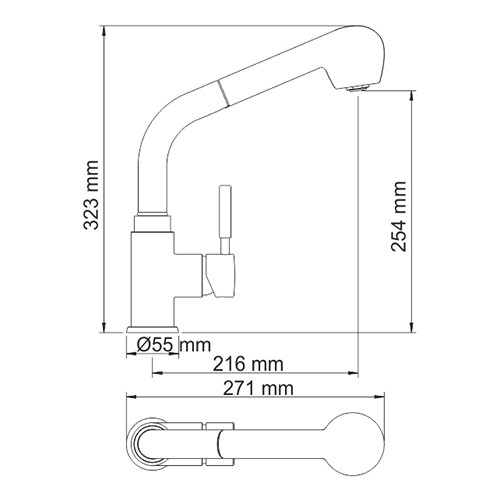 Смеситель для кухни WasserKRAFT A8247, темная бронза