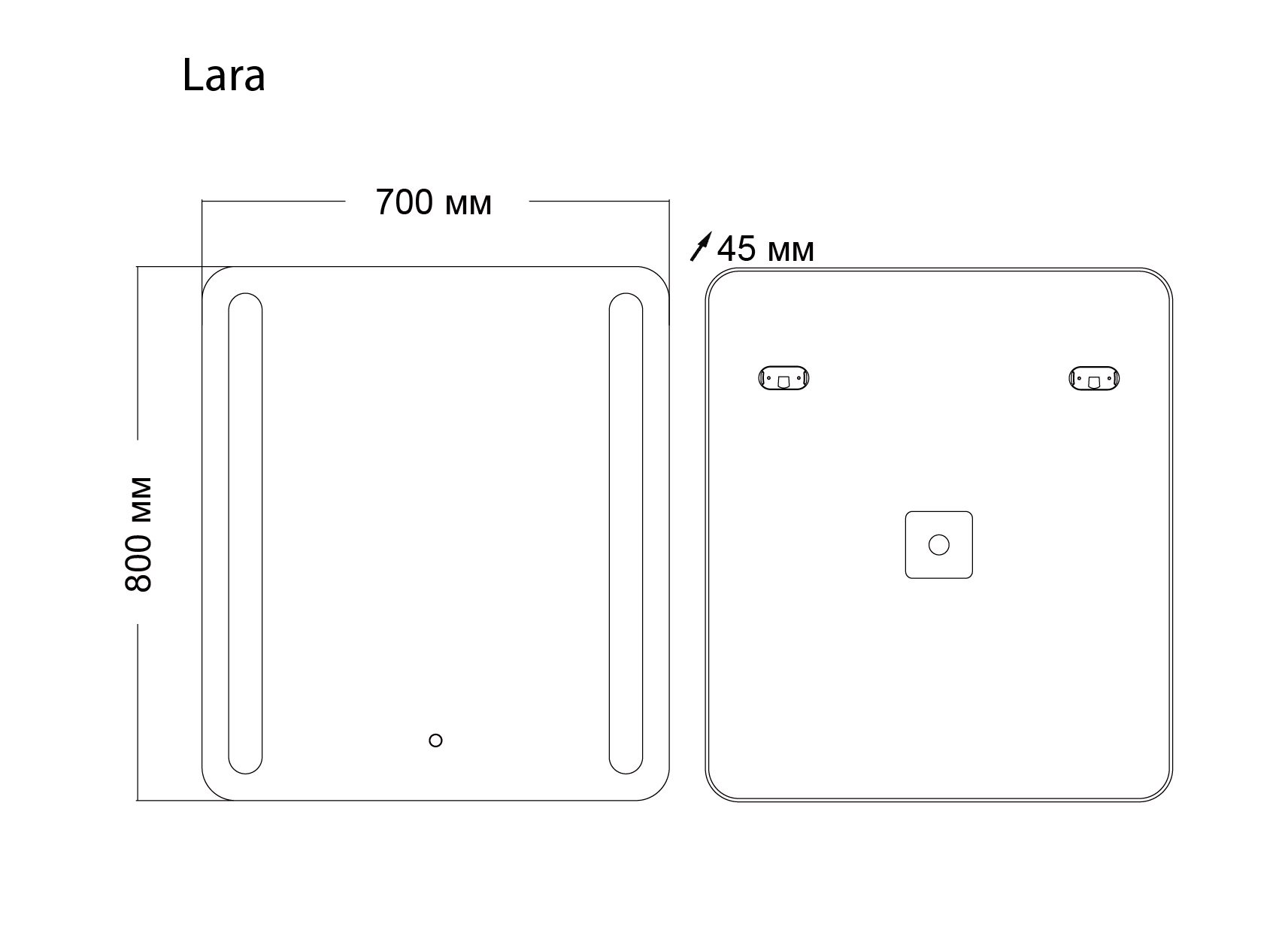 Зеркало Grossman Lara 70x80 см, с подсветкой