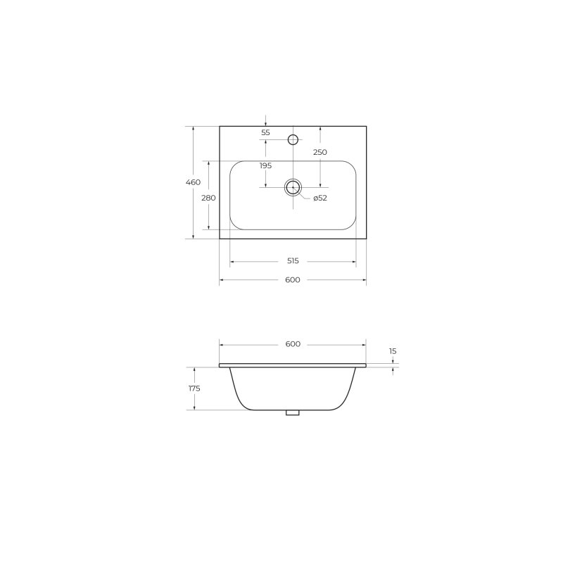 Раковина Cezares 60 см CZR-NAT-60-LVB