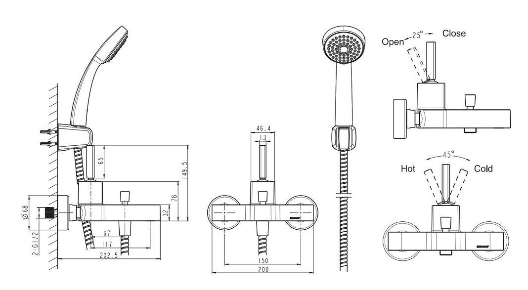 Смеситель для ванны Bravat Spring F679113C-B