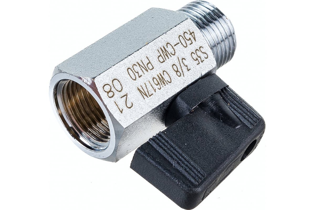 Шаровой кран RUB 3/8" DN8 PN30, ВР-НР, NAPOLI (S.35), флажок S35CM0