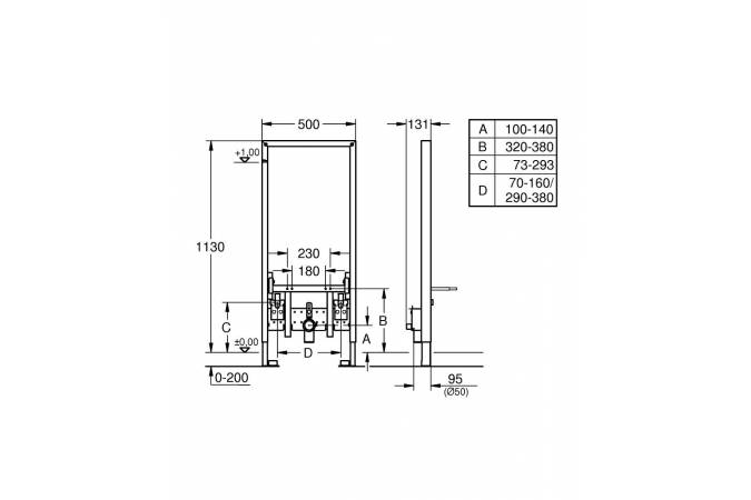 Инсталляция для биде Grohe Rapid SL 38553001