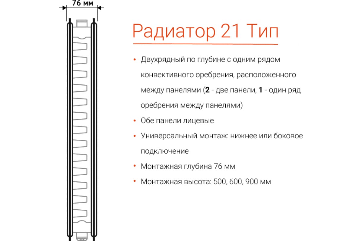Радиатор Viessmann Universalheizkorper тип 21 500x1600 7572344