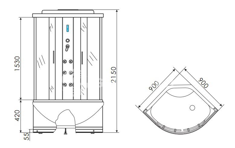 Душевая кабина Erlit Comfort ER2509TP-C4