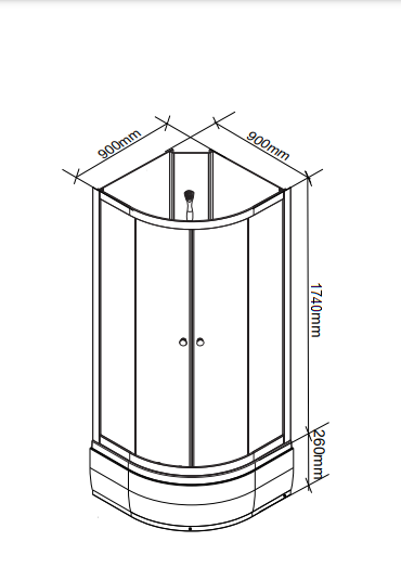 Душевая кабина Parly Bianco EBM921NR 90x90 матовое стекло, белый