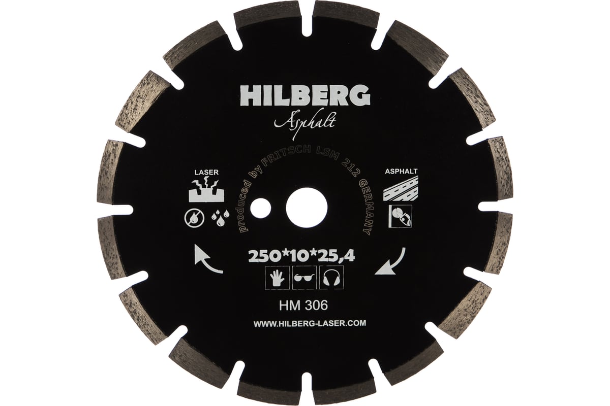 Диск алмазный отрезной по асфальту Hard Materials Лазер (250x25.4 мм) Hilberg HM306
