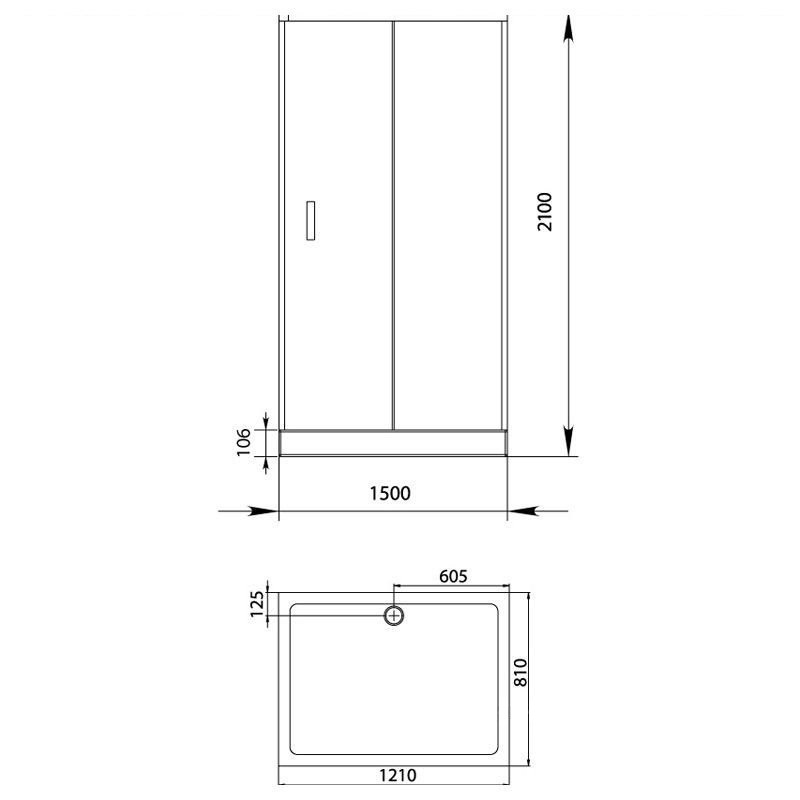 Душевой уголок Aquanet Alfa 150x80, прямоугольный