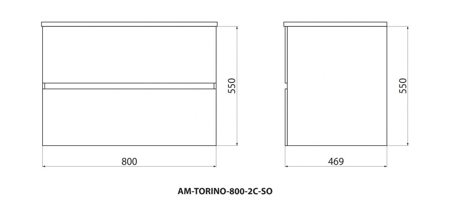 Тумба с раковиной Art&Max Torino 80 см бран